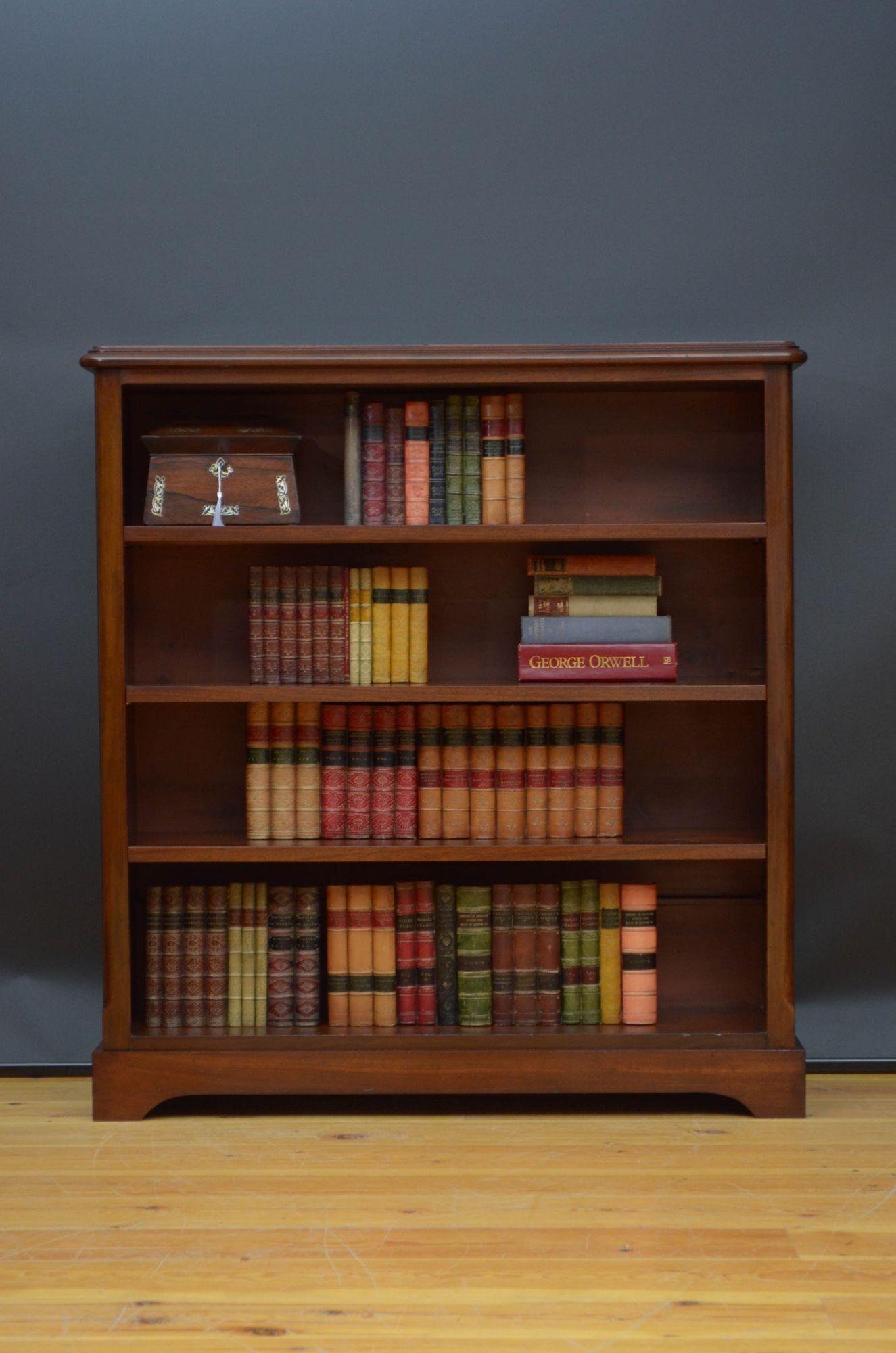 English Victorian Mahogany Open Bookcase For Sale