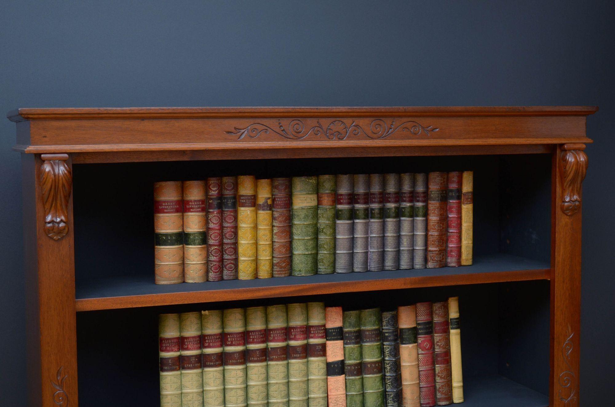 19th Century Victorian Mahogany Open Bookcase For Sale
