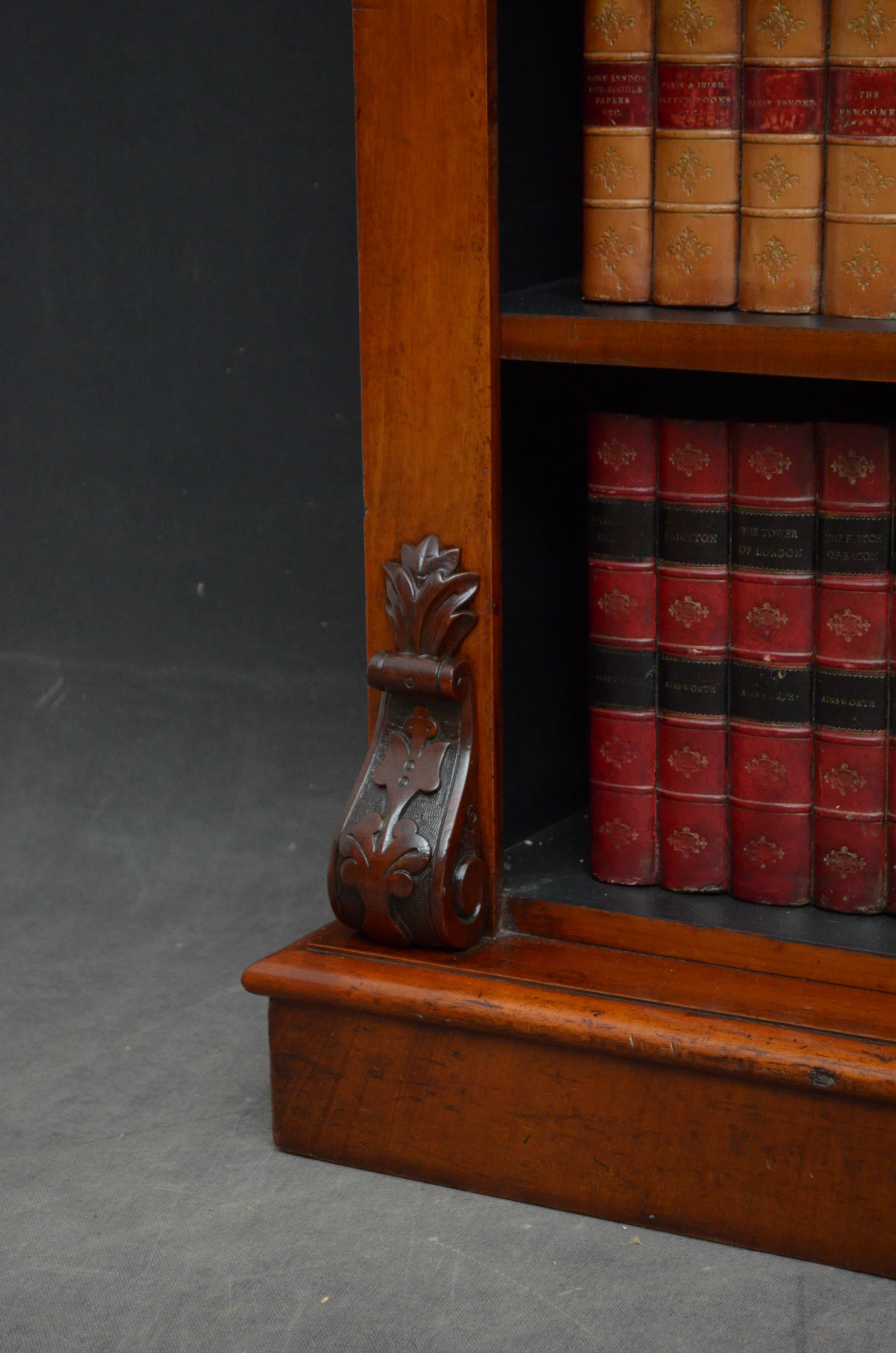 Mid-19th Century Victorian Mahogany Open Bookcase