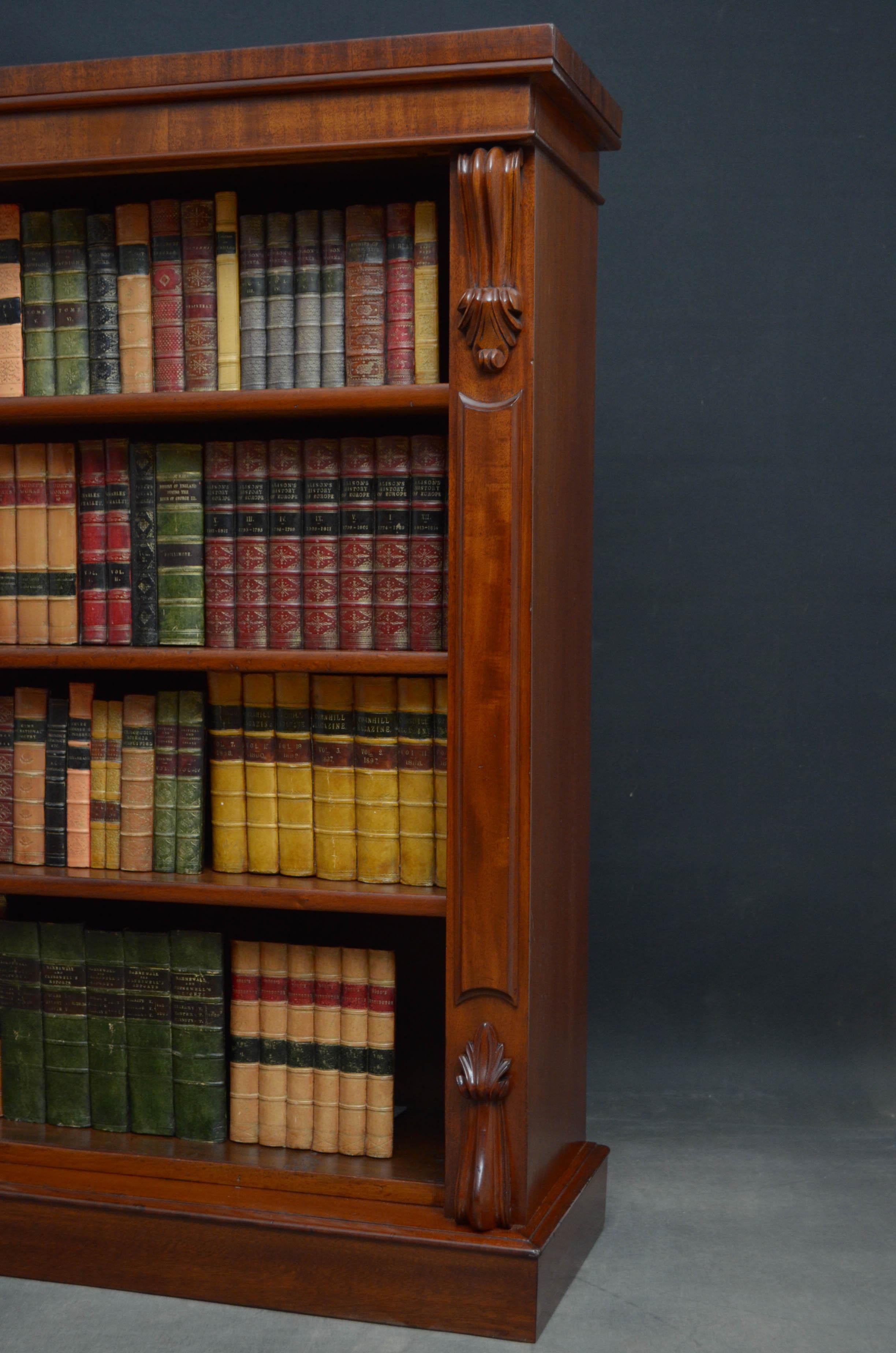 Victorian Mahogany Open Bookcase 1