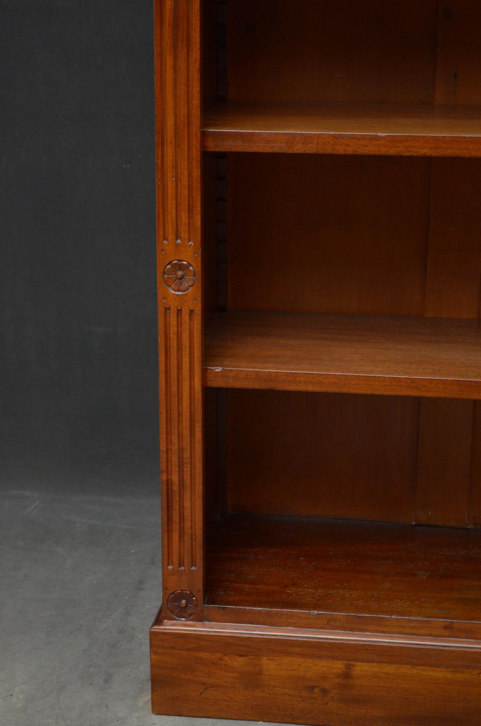 British Victorian Mahogany Open Bookcase