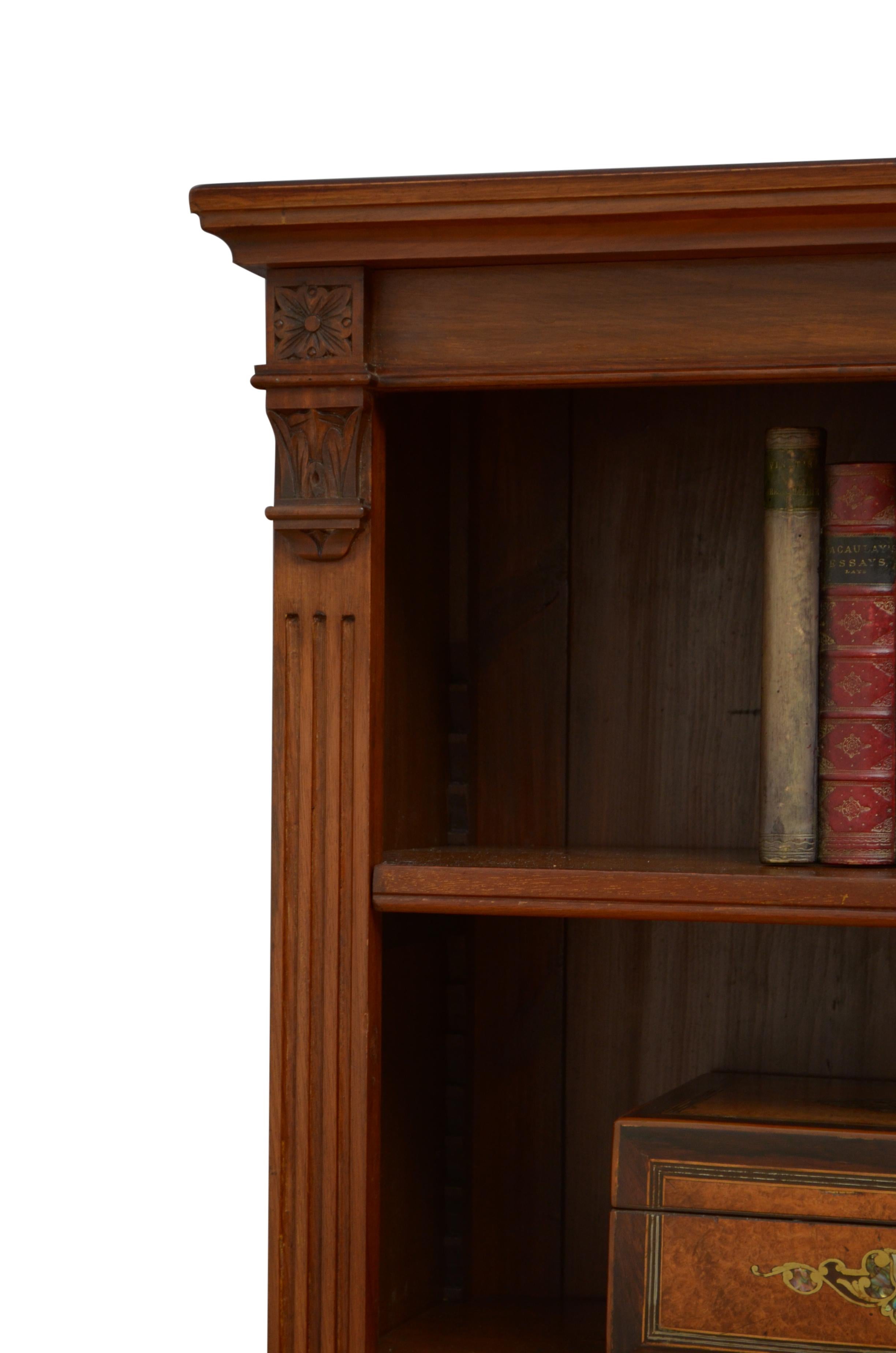 Victorian Mahogany Open Bookcase For Sale 2