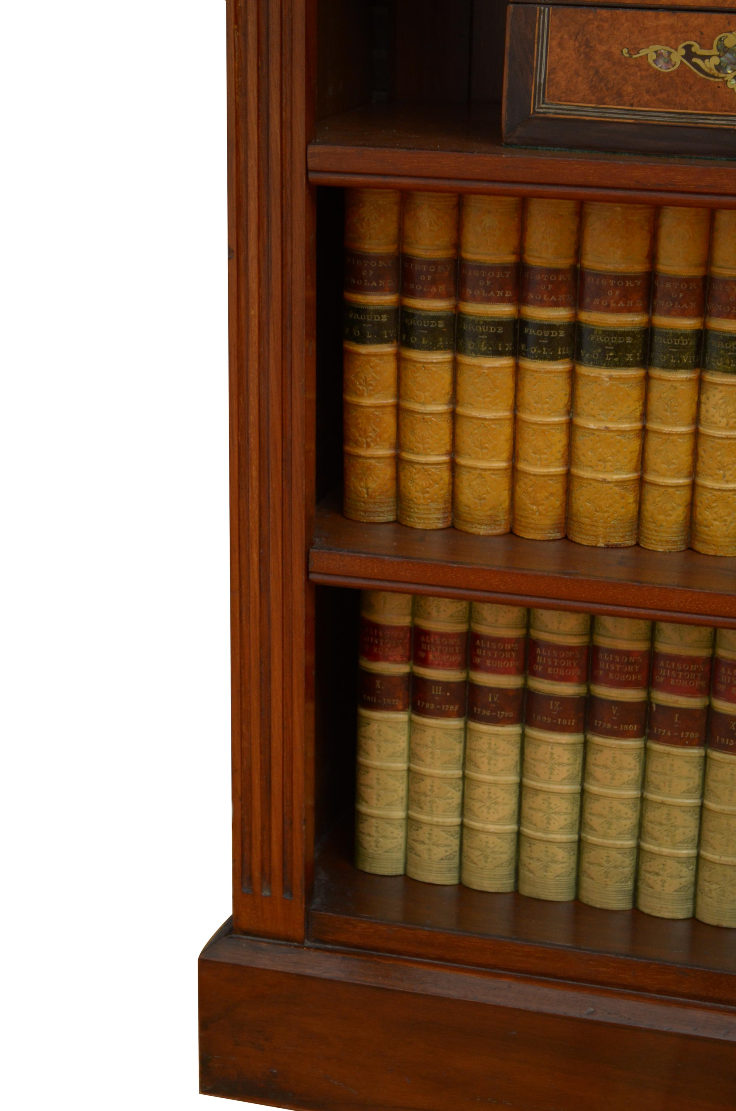 Victorian Mahogany Open Bookcase For Sale 3