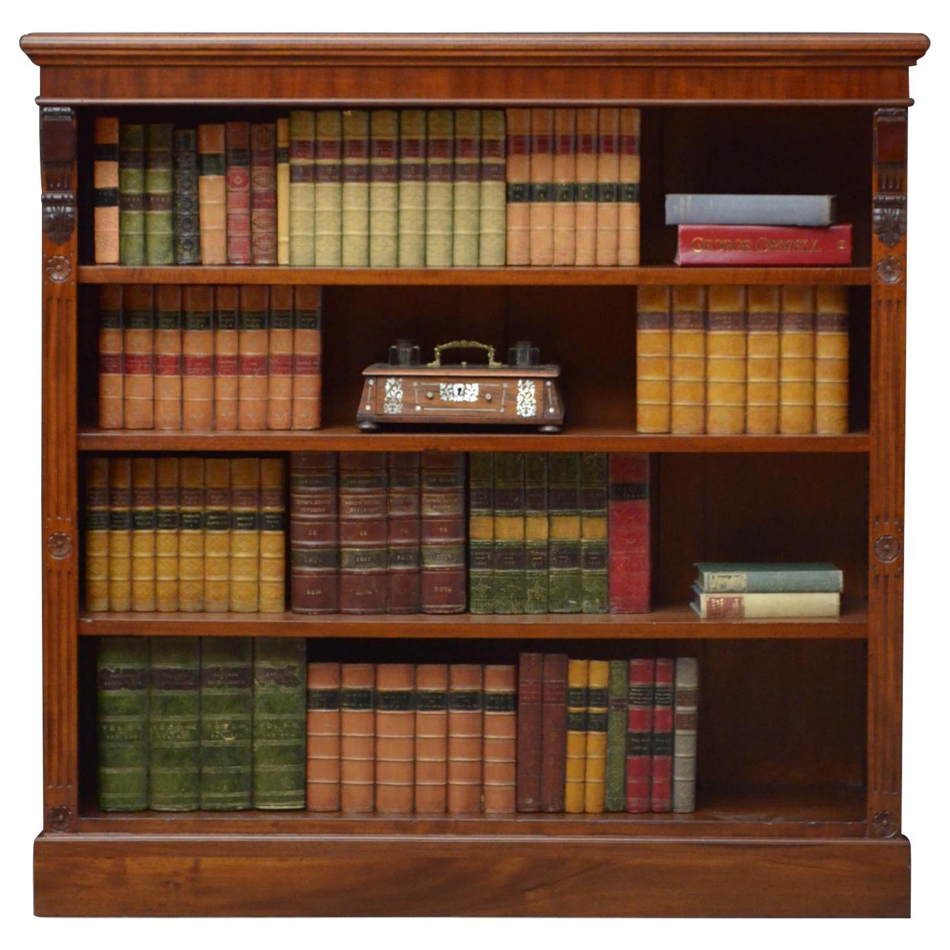 Victorian Mahogany Open Bookcase