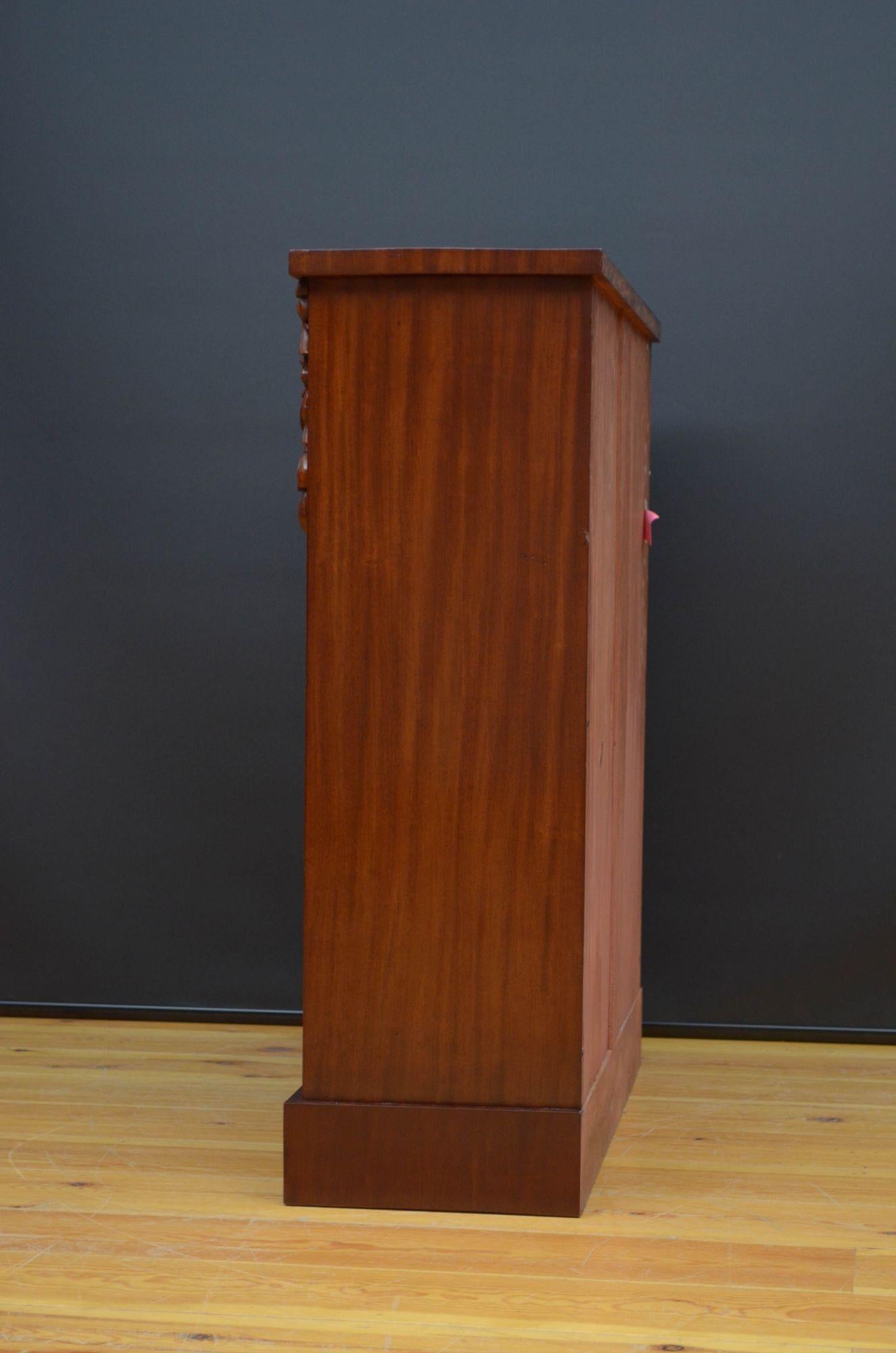 Victorian Mahogany Open Bookcase of Narrow Proportions For Sale 9
