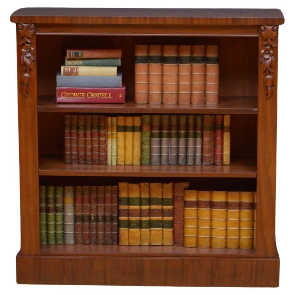 Victorian Mahogany Open Bookcase of Narrow Proportions For Sale