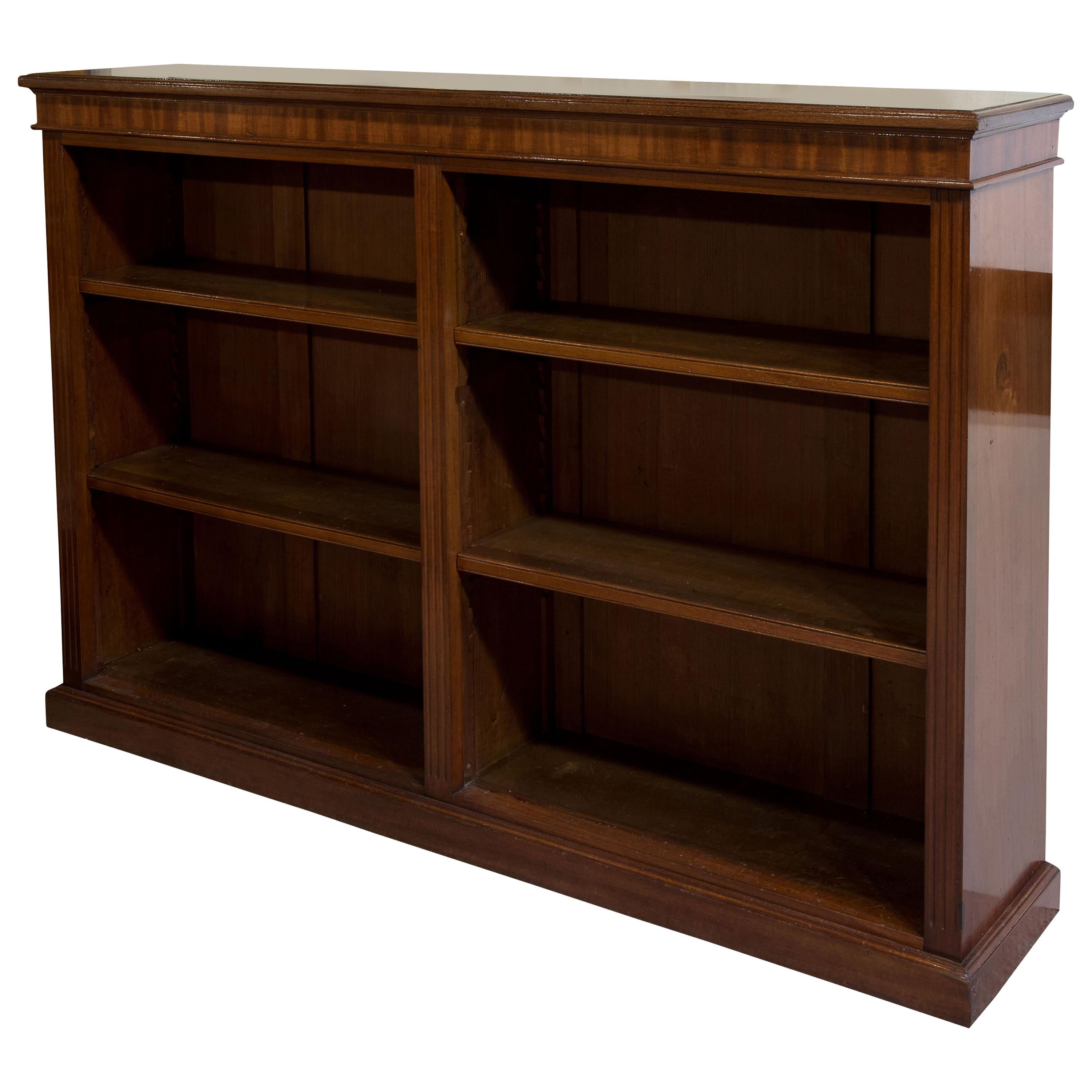 Victorian Mahogany Open Bookcase with Adjustable Shelves, circa 1890