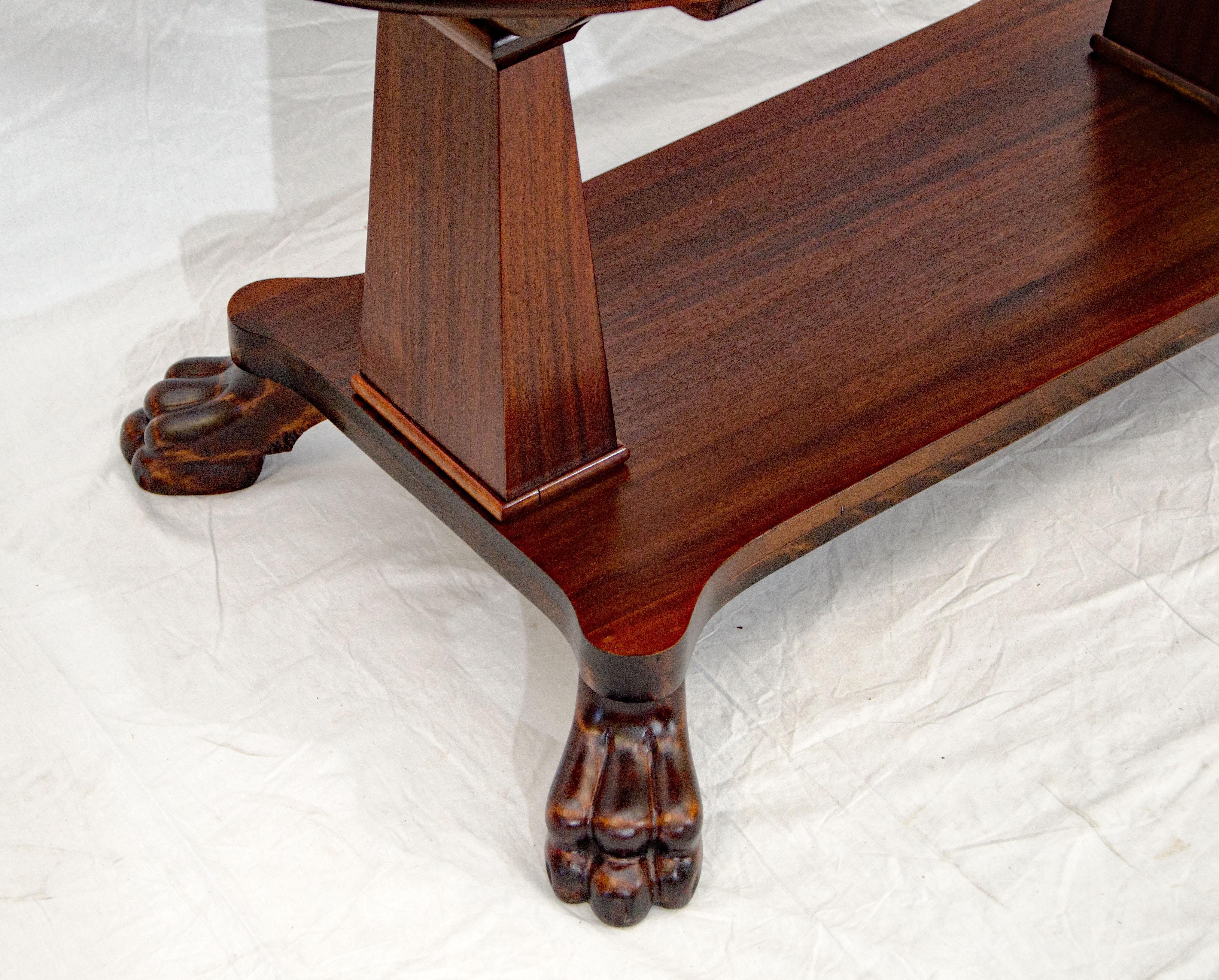 Victorian Mahogany Oval Library Table, Claw Feet For Sale 11