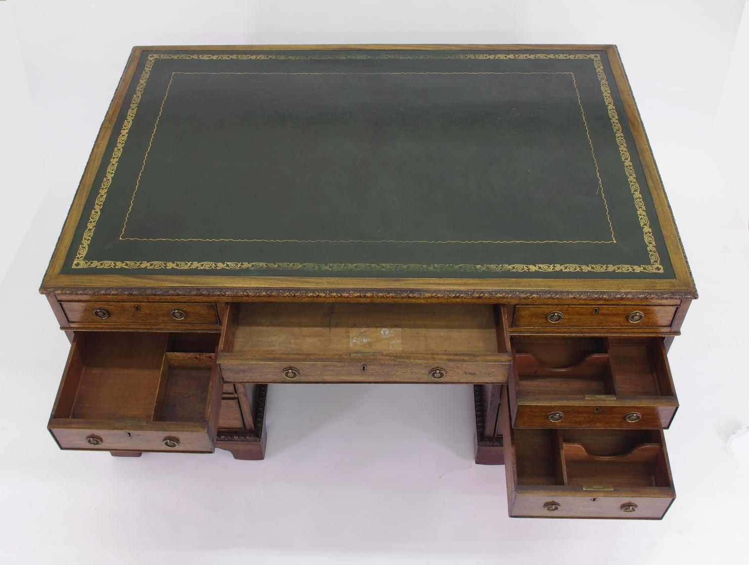 George III Victorian Mahogany Partners Desk, circa 1840-1860 For Sale