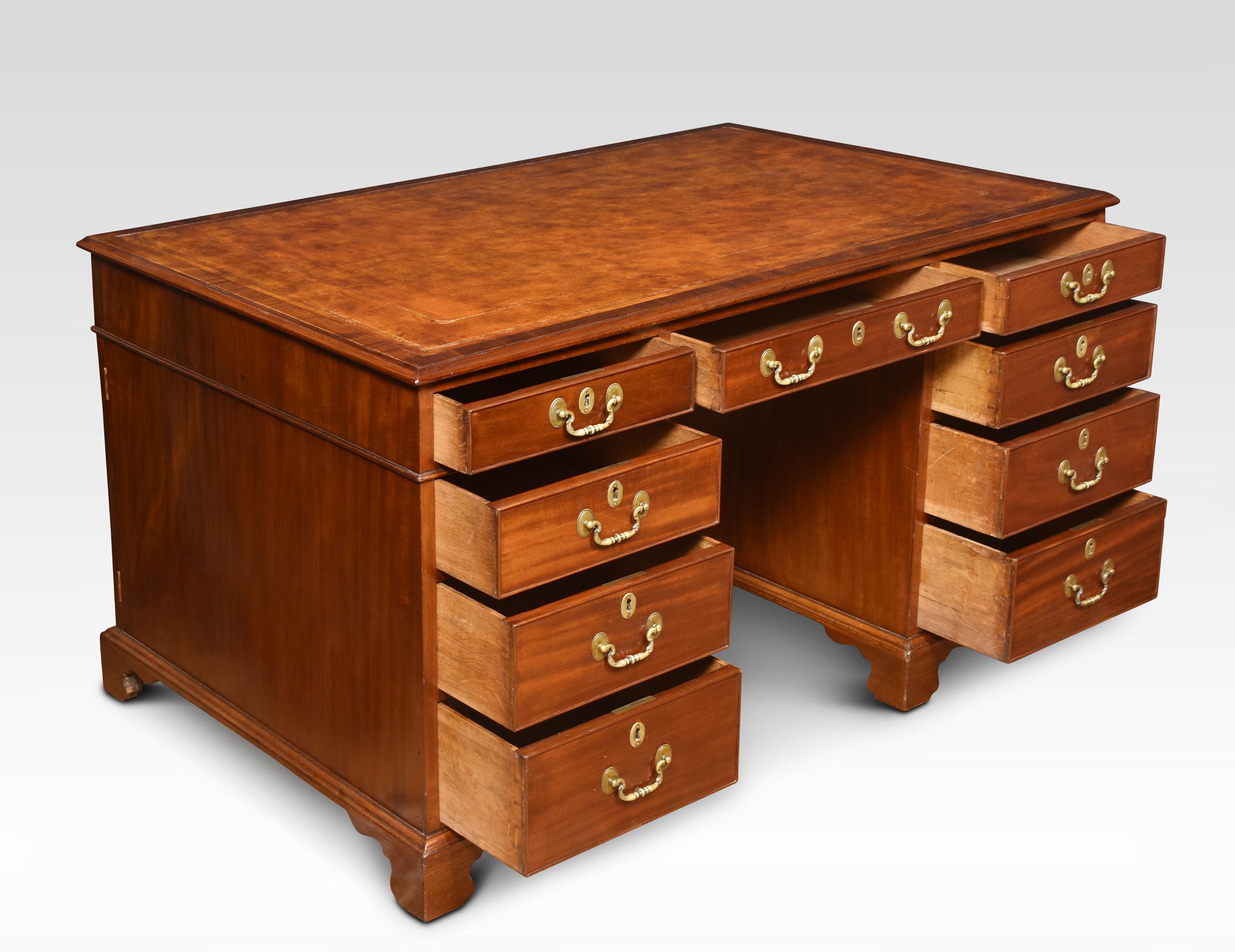 British Victorian Mahogany Partners Desk For Sale