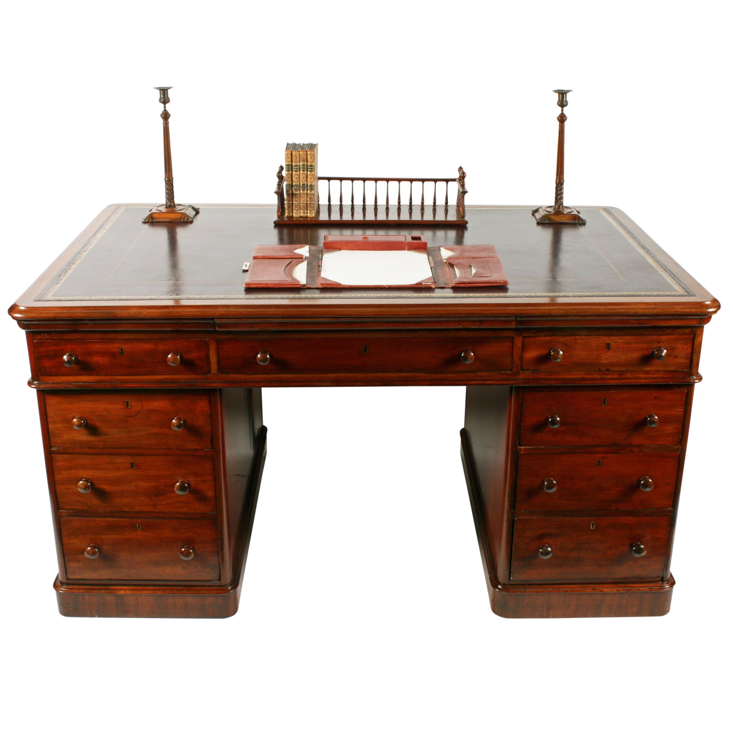 Victorian Mahogany Partner's Desk