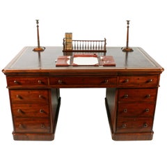 Antique Victorian Mahogany Partner's Desk
