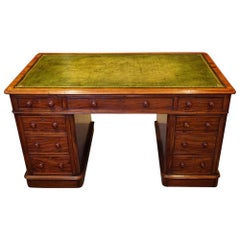 Victorian Mahogany Pedestal Desk, circa 1870