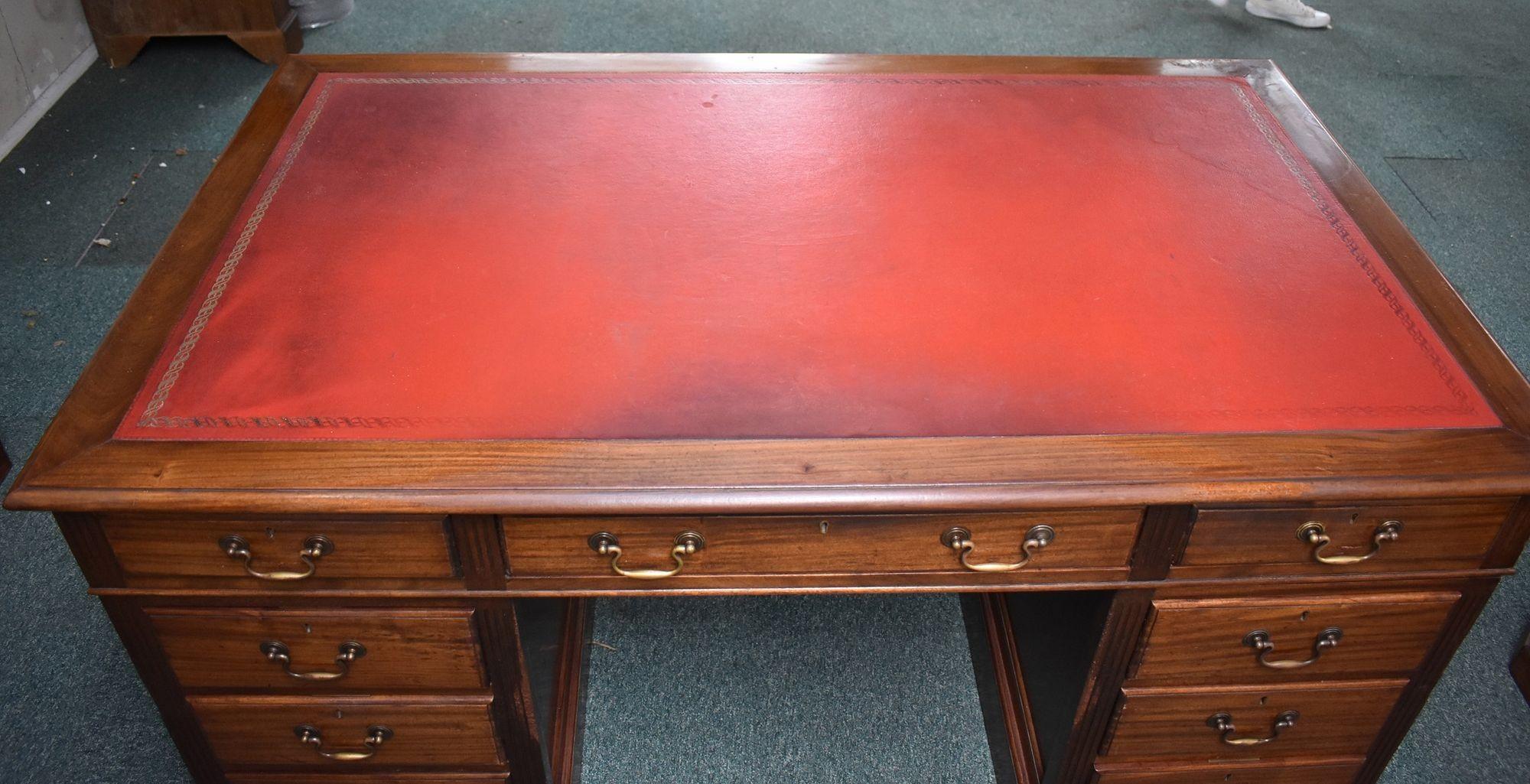Victorian Mahogany Pedestal Desk 6
