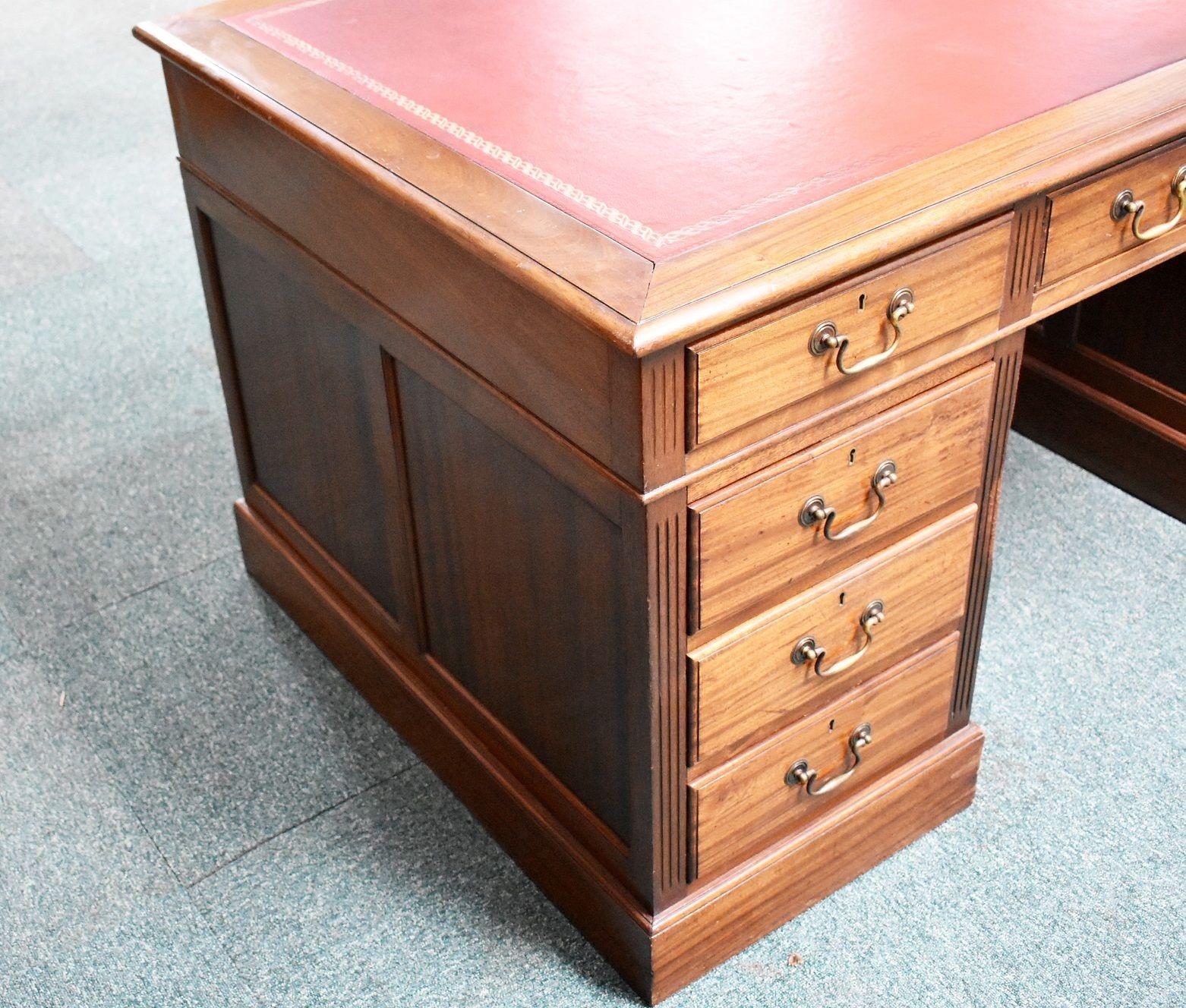 Victorian Mahogany Pedestal Desk 1