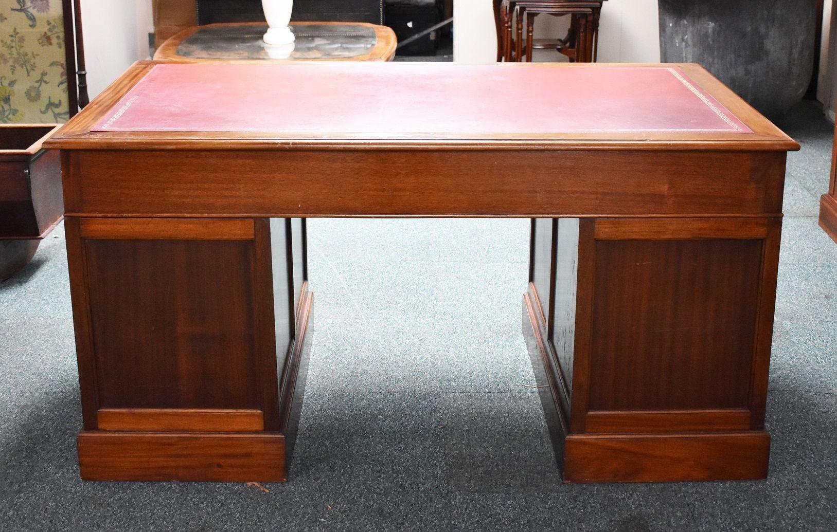 Victorian Mahogany Pedestal Desk 3