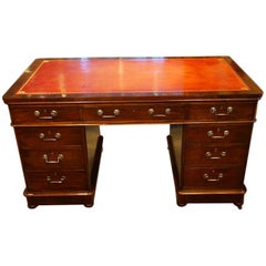 Antique Victorian Mahogany Pedestal Desk