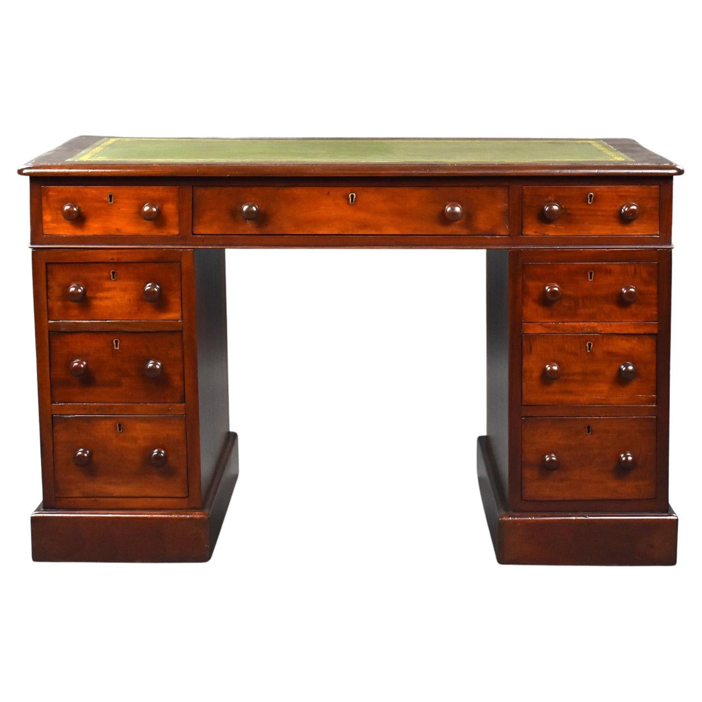 Victorian Mahogany Pedestal Desk