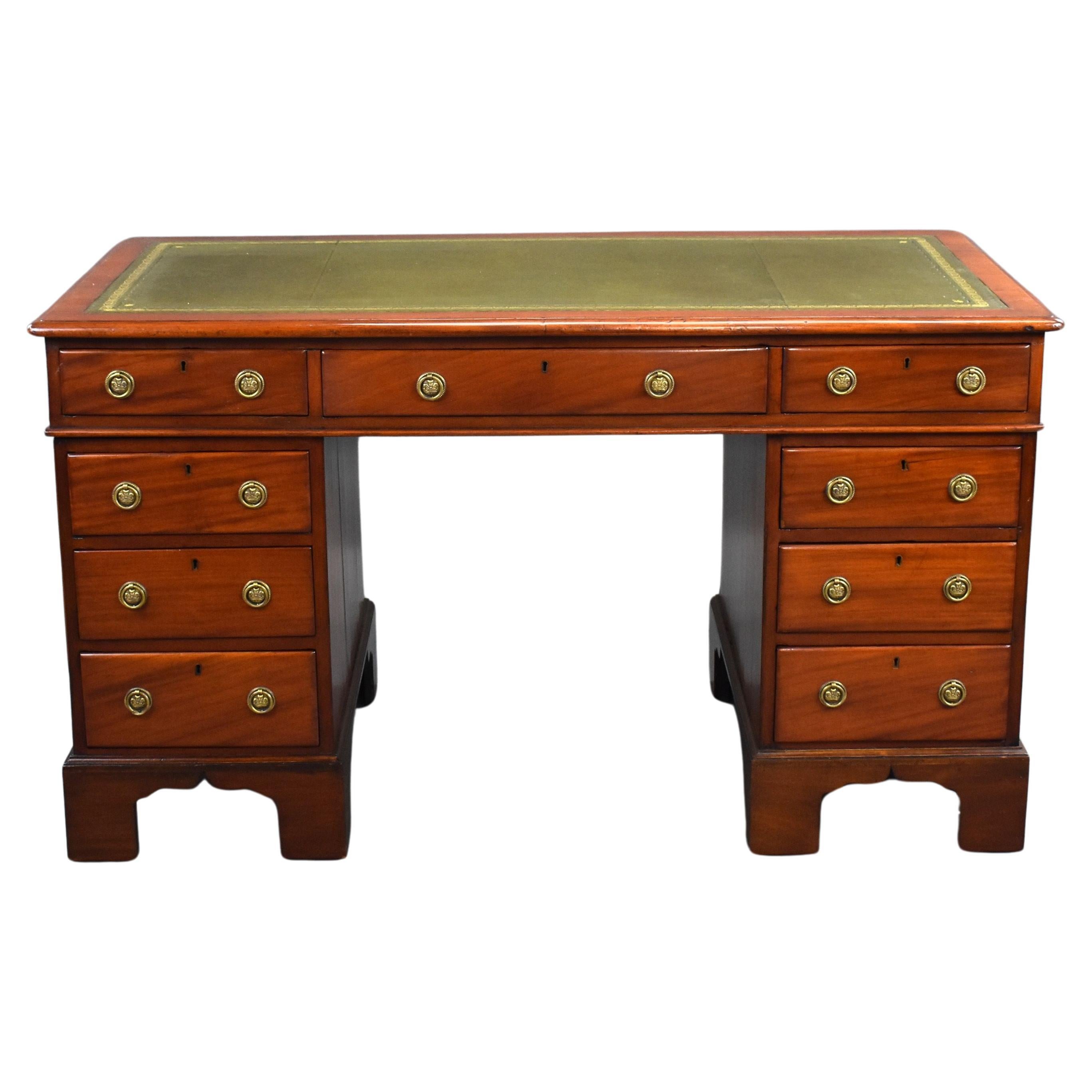Victorian Mahogany Pedestal Desk For Sale