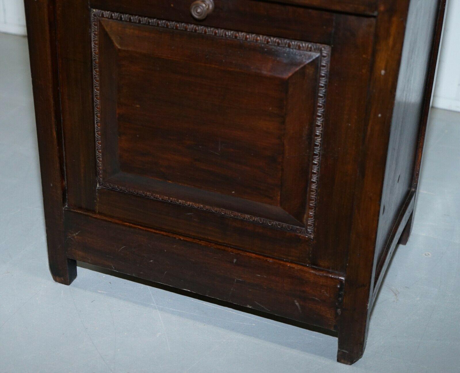 19th Century Victorian Hardwood Piano Stool Bauhaus Upholstery Internal Music Storage Drawer For Sale