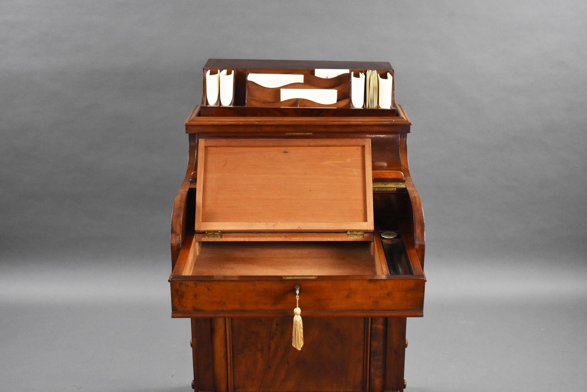Victorian Mahogany Piano Top Pop Up Davenport 7