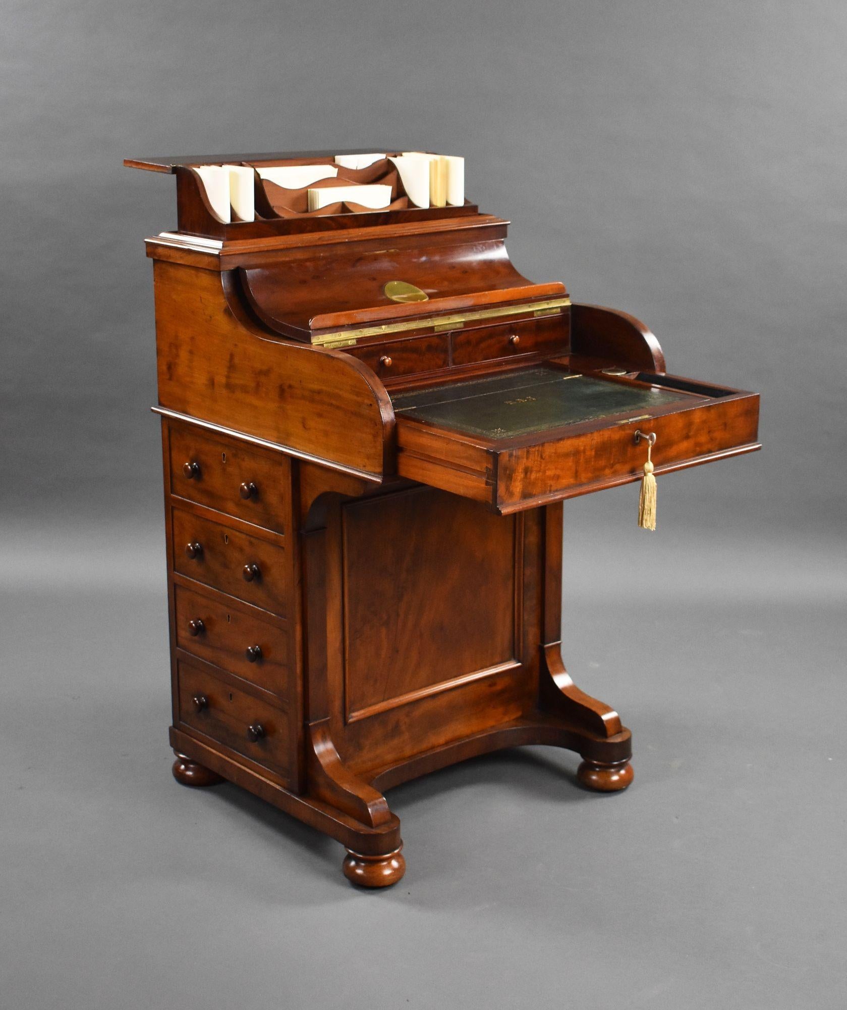 English Victorian Mahogany Piano Top Pop Up Davenport