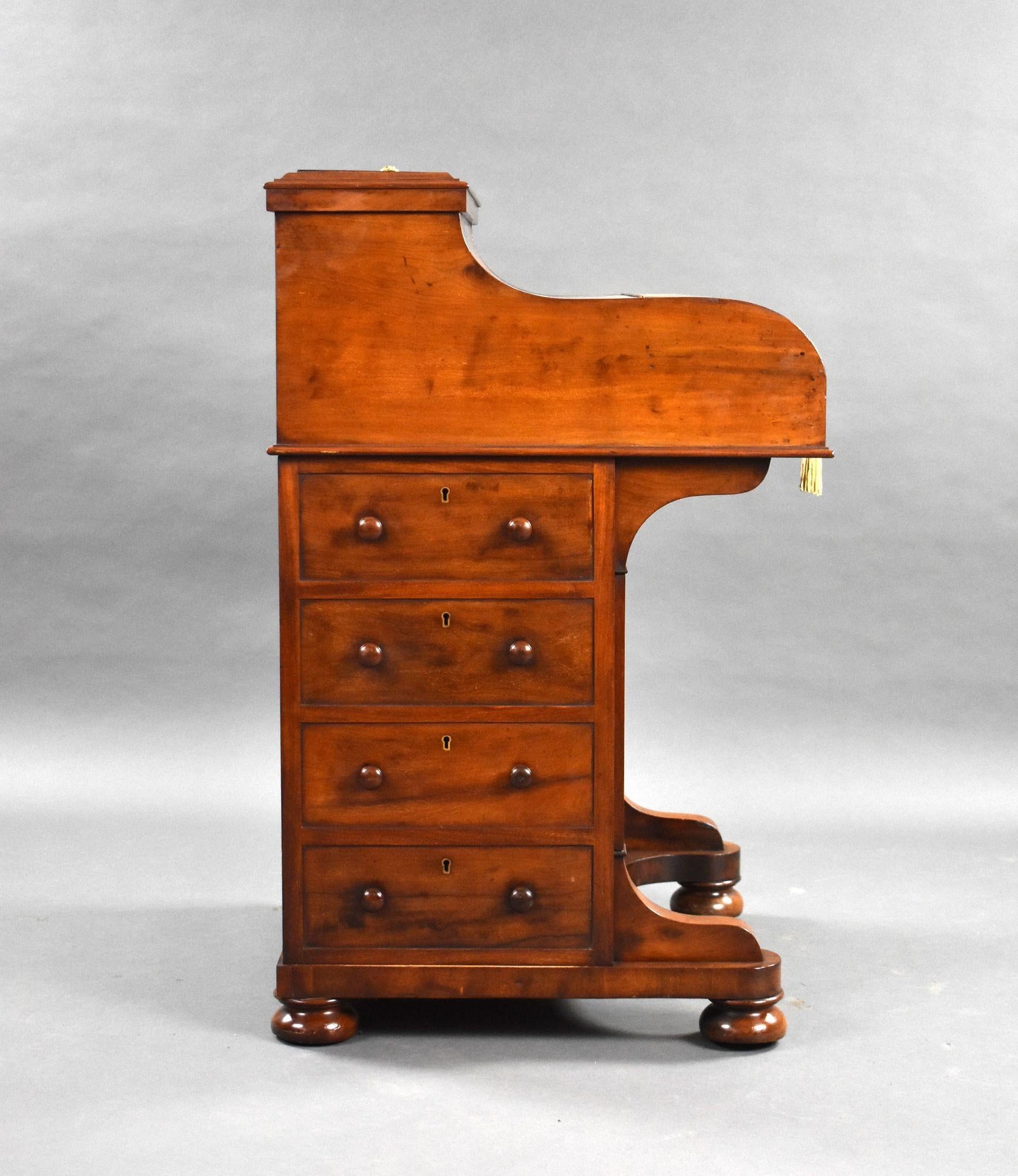 19th Century Victorian Mahogany Piano Top Pop Up Davenport