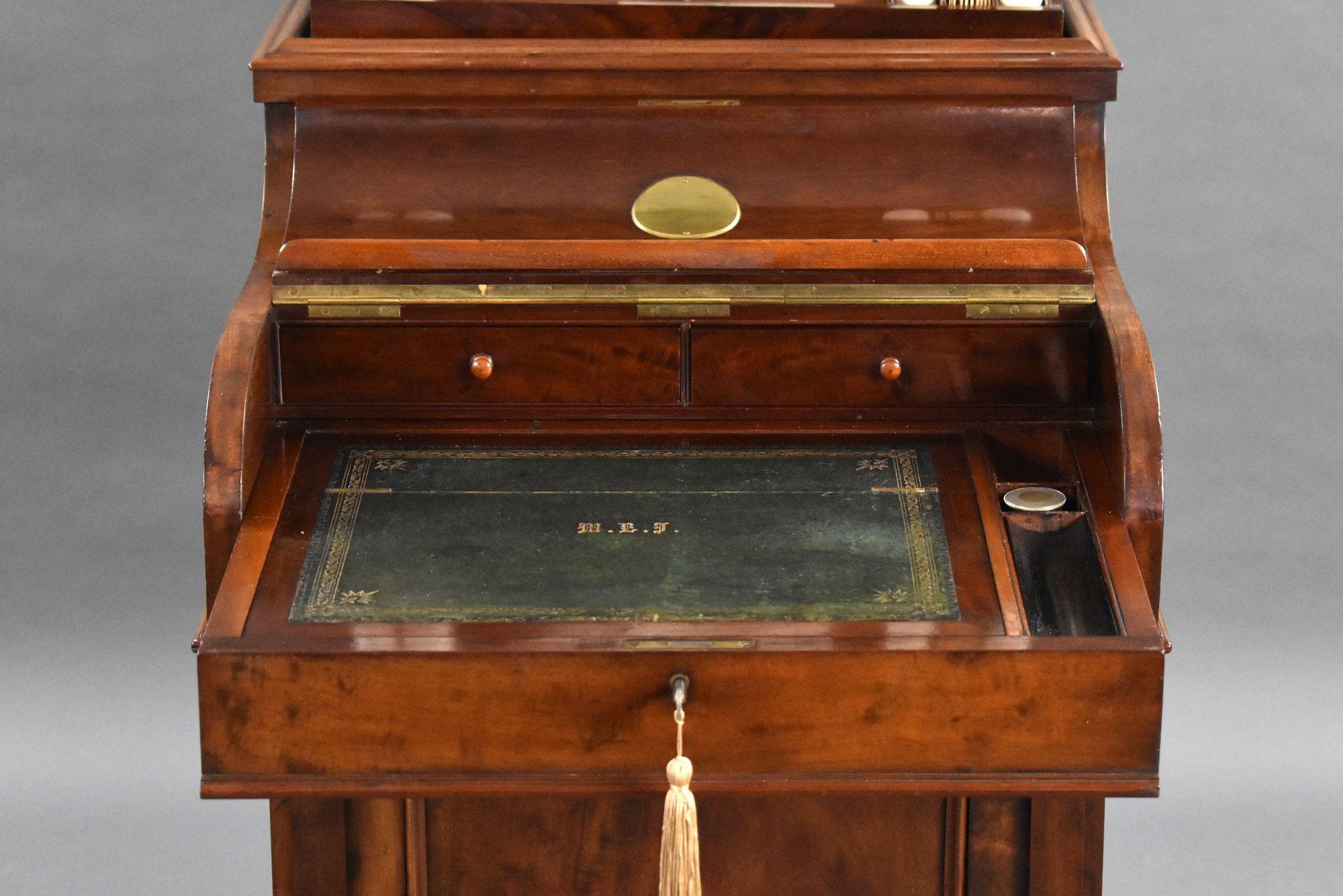 Victorian Mahogany Piano Top Pop Up Davenport 4