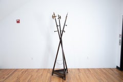 Victorian Mahogany, Rattan, & Metal Coat and Umbrella Stand, 4thq 19th century