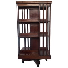 Victorian Mahogany Revolving Library Bookshelf