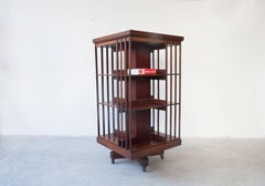 Victorian Mahogany Revolving Library Bookshelf