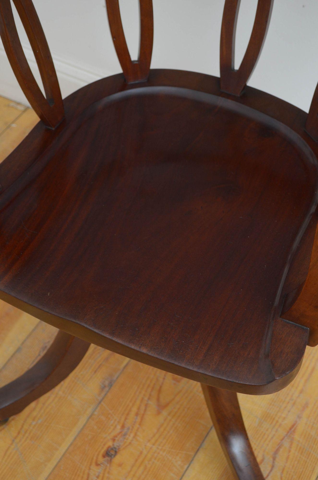 Victorian Mahogany Revolving Office Chair For Sale 4