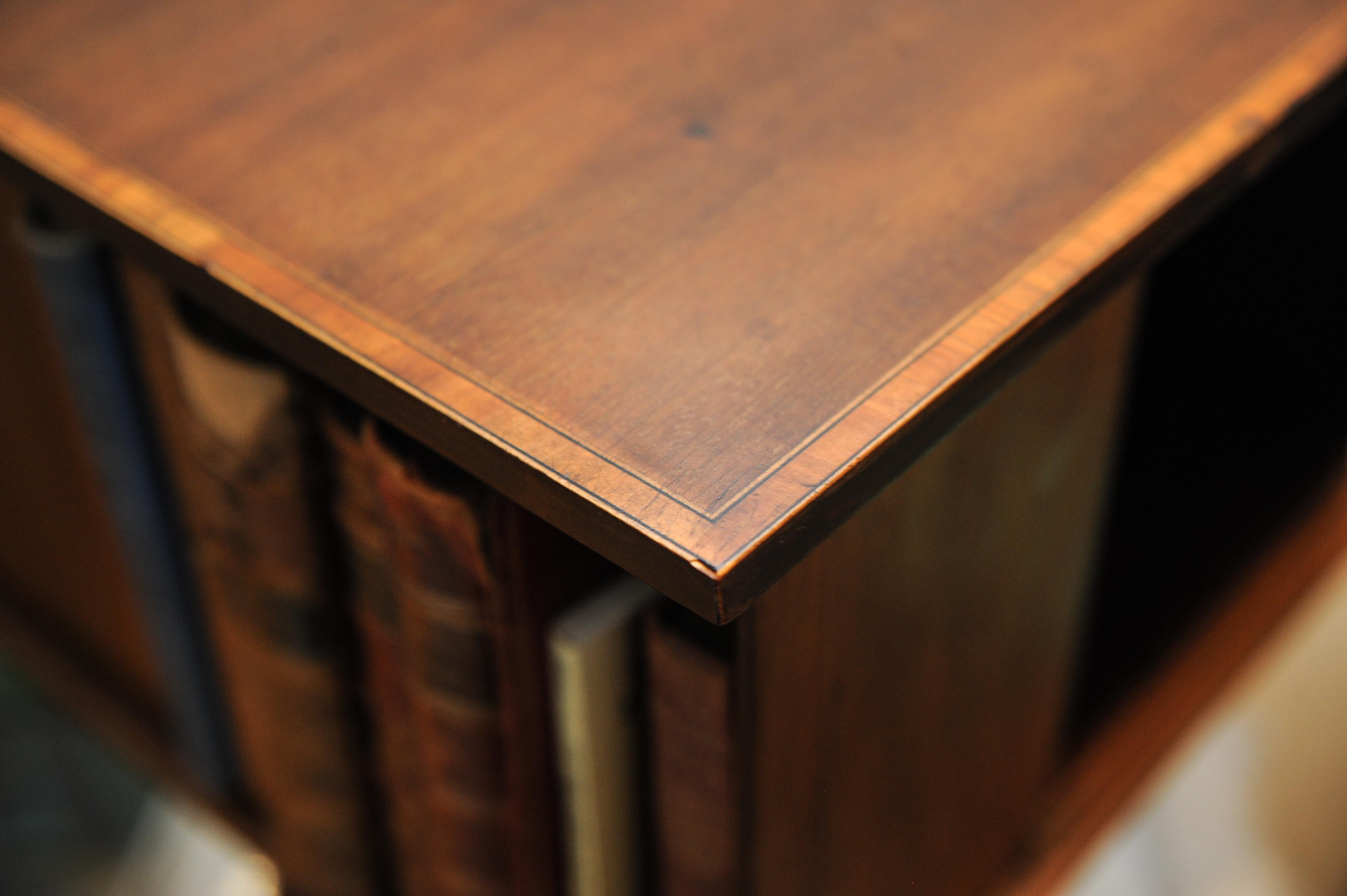 Parquetry Victorian Mahogany Revolving Tabletop Bookcase with Inlaid Detailing For Sale