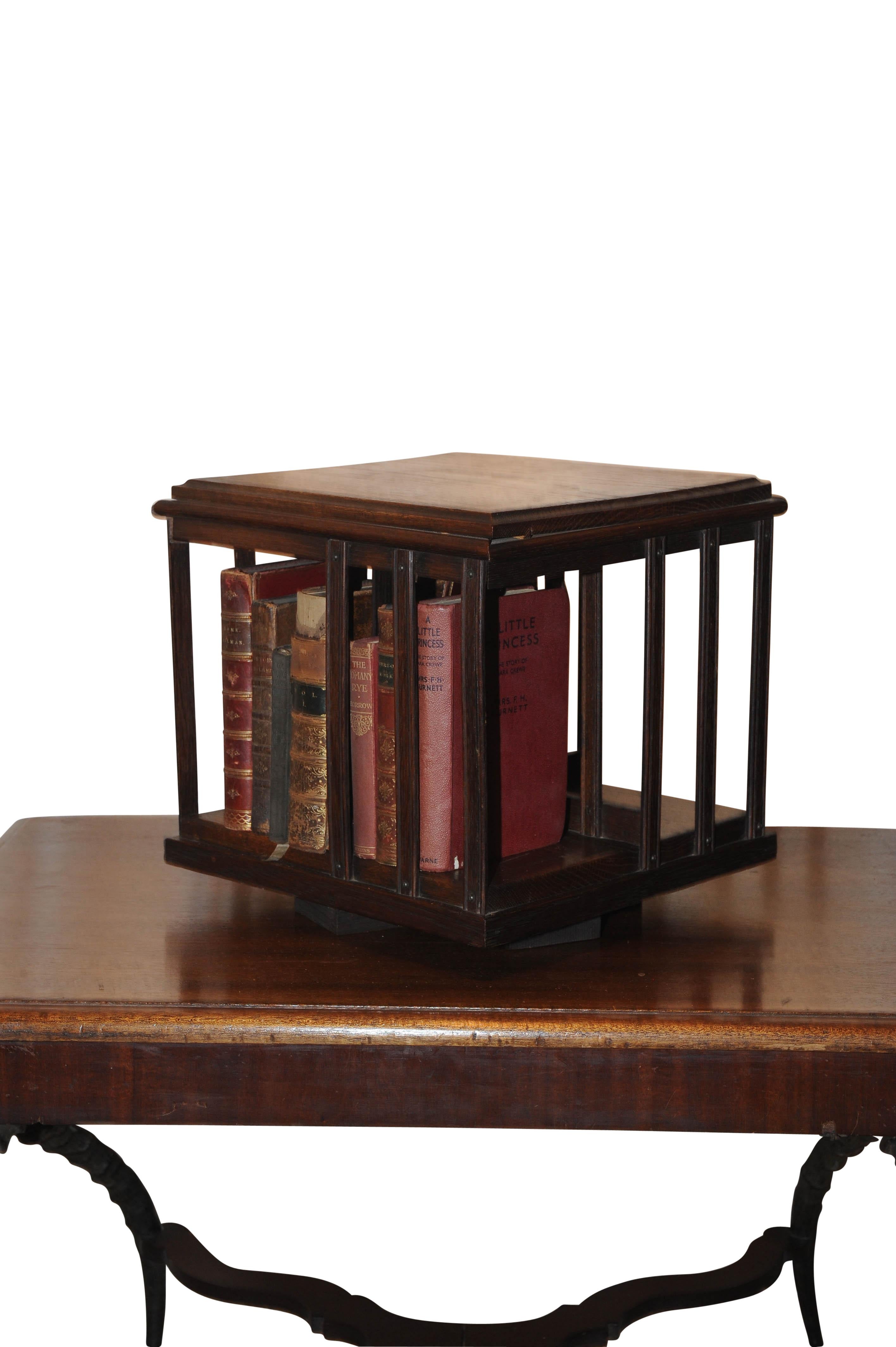 Victorian mahogany revolving tabletop / desktop bookcase.
               