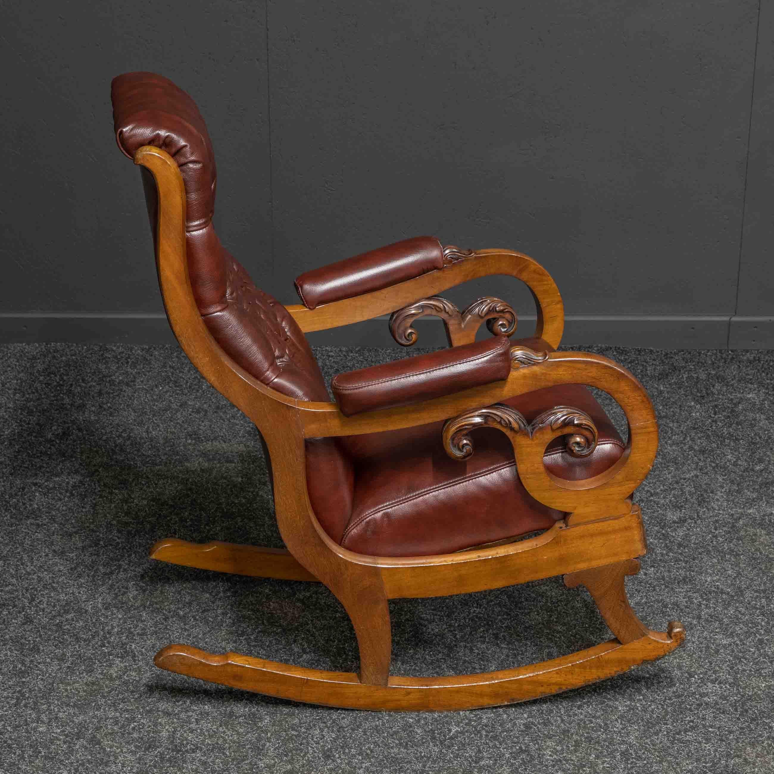 Victorian Mahogany Rocking Chair For Sale 4