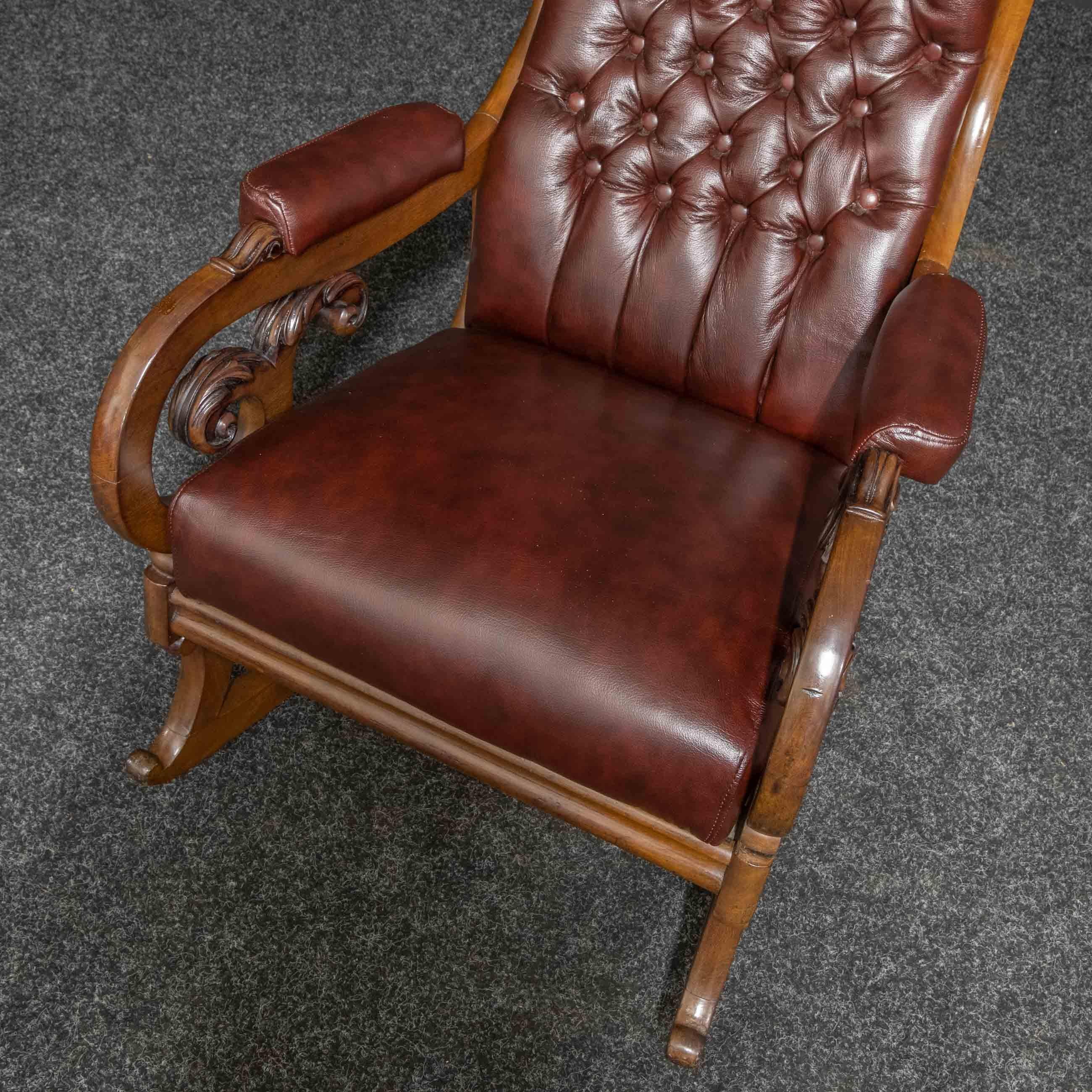 Victorian Mahogany Rocking Chair For Sale 1