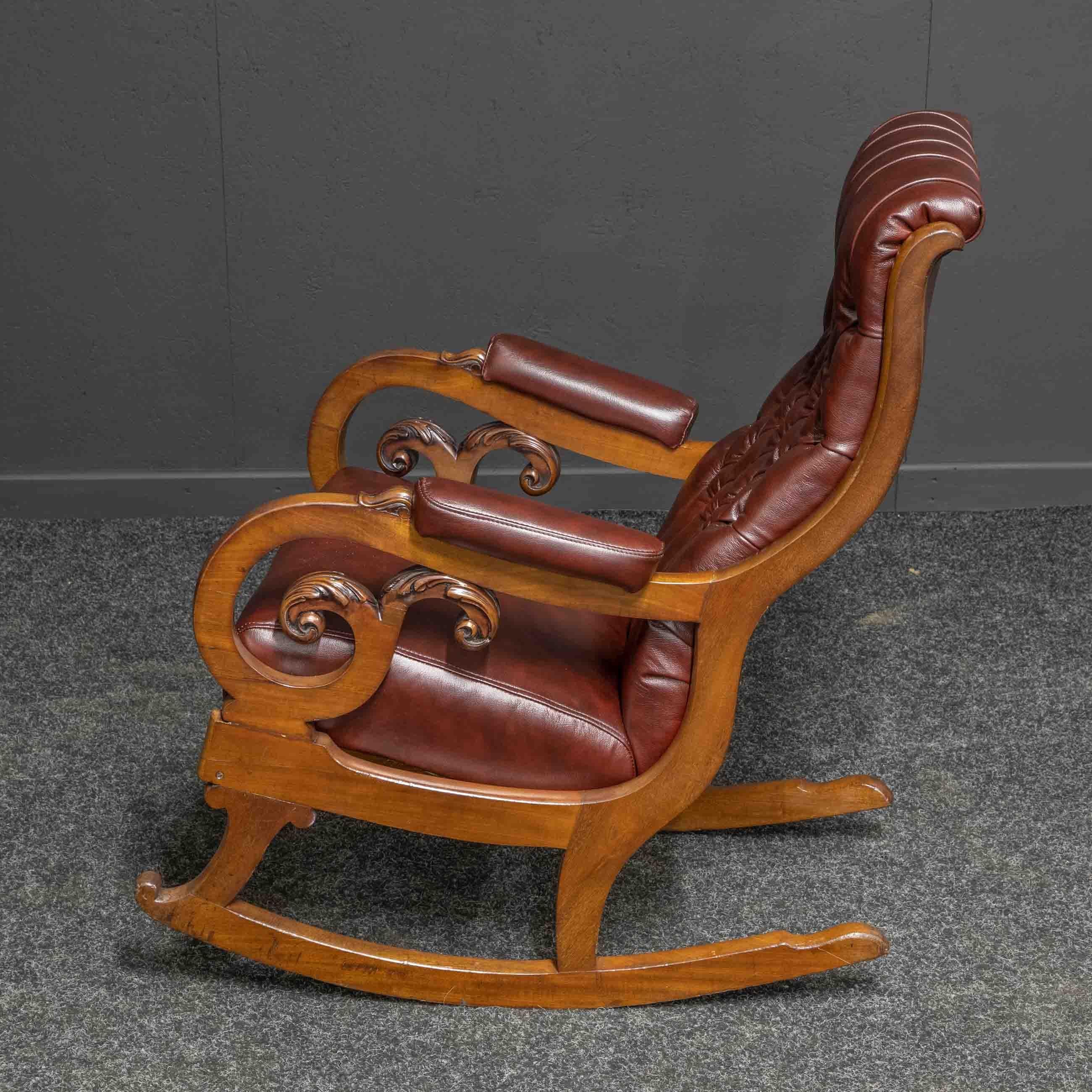 Victorian Mahogany Rocking Chair For Sale 2