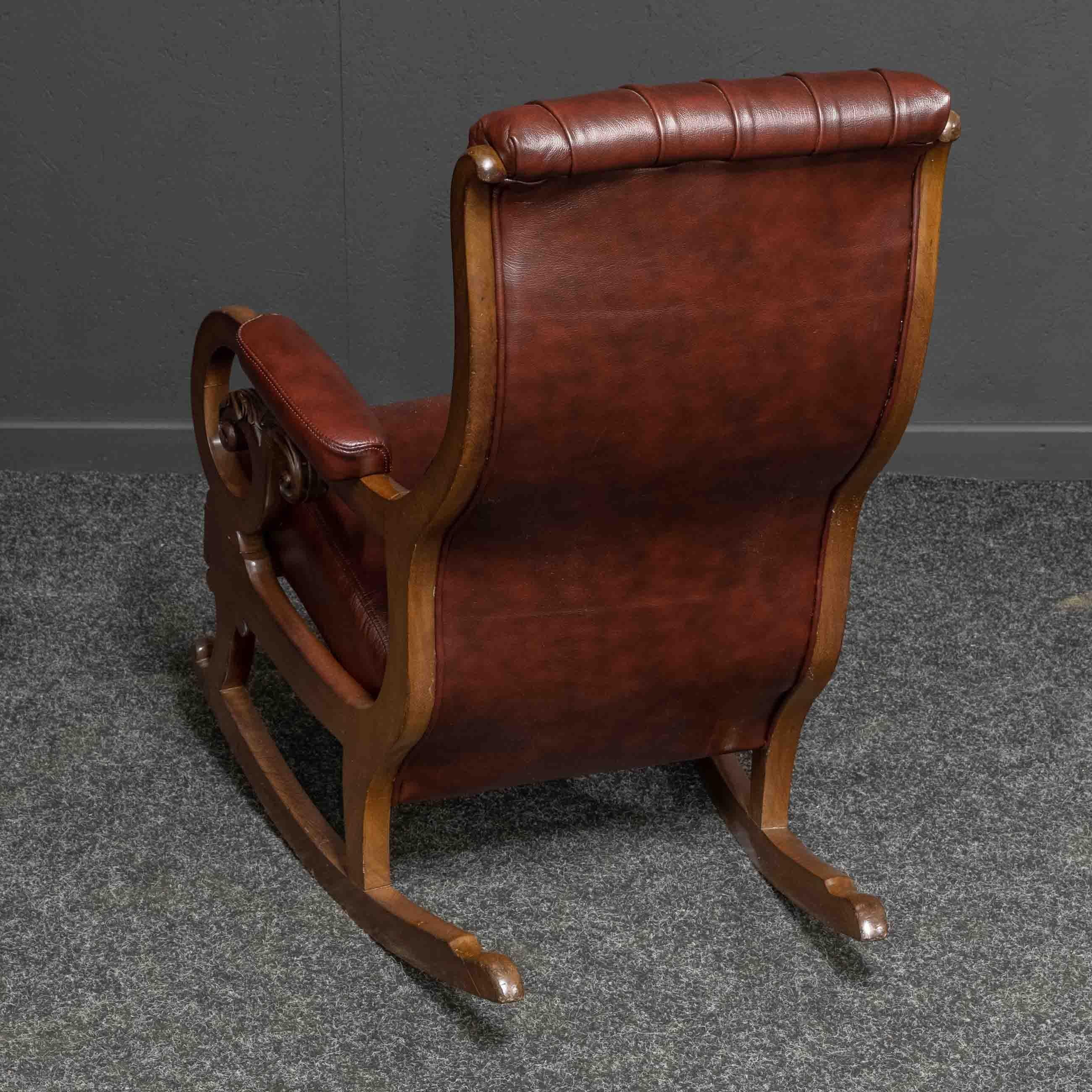 Victorian Mahogany Rocking Chair For Sale 3