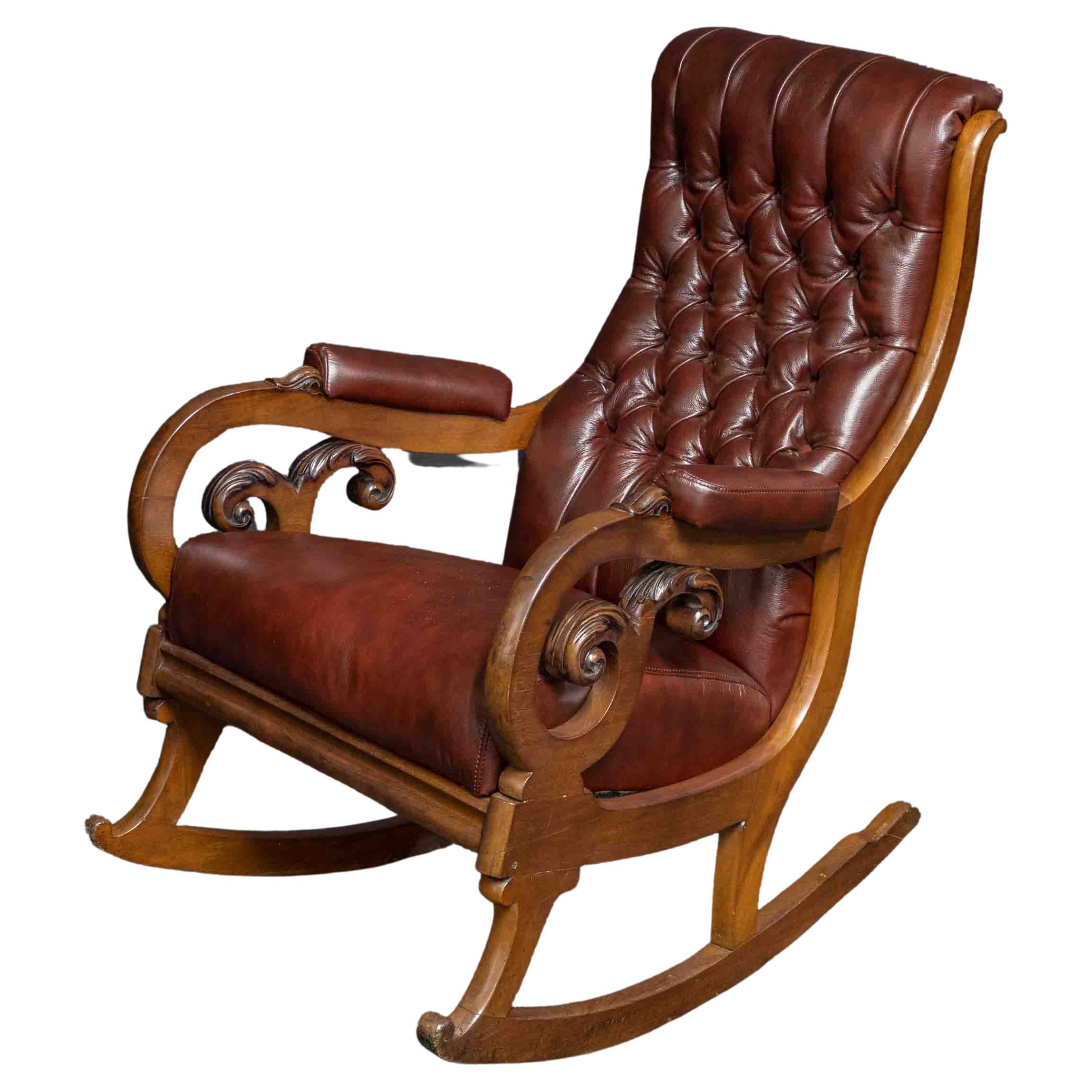 Victorian Mahogany Rocking Chair For Sale