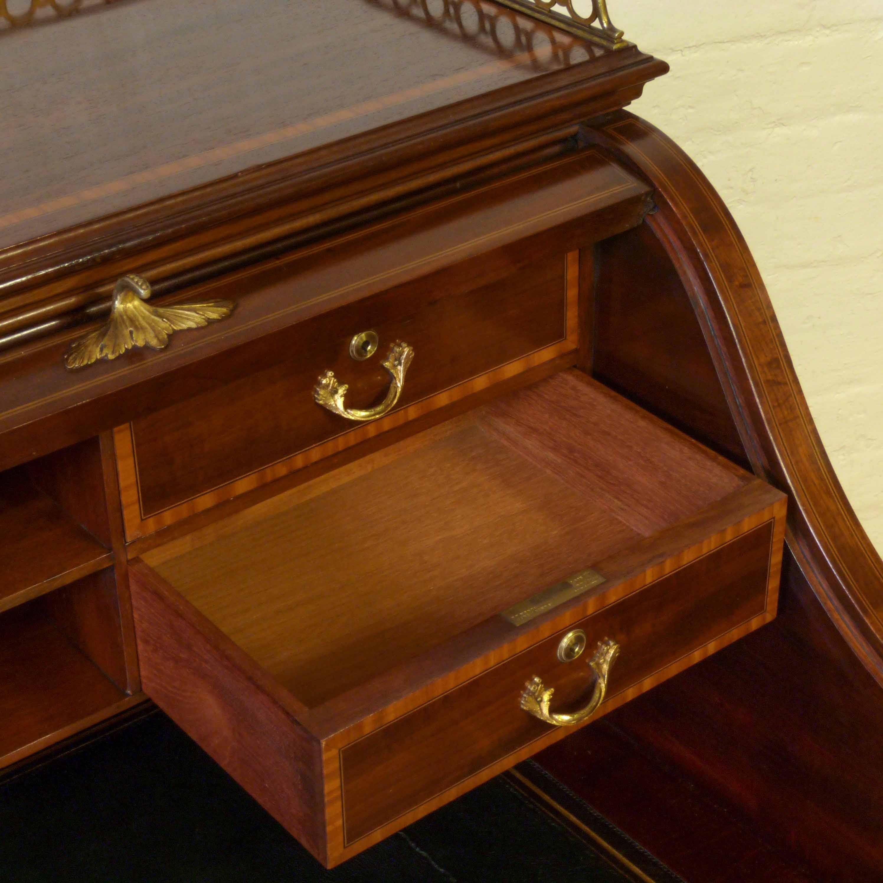 Polished Victorian Mahogany Roll Top Desk