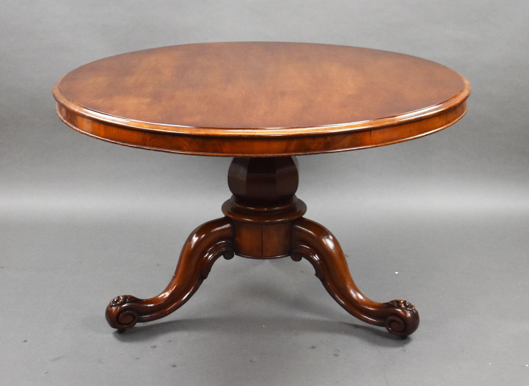 English Victorian Mahogany Round Breakfast Table