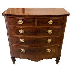 Victorian Mahogany Scottish Bow Front Chest of Drawers