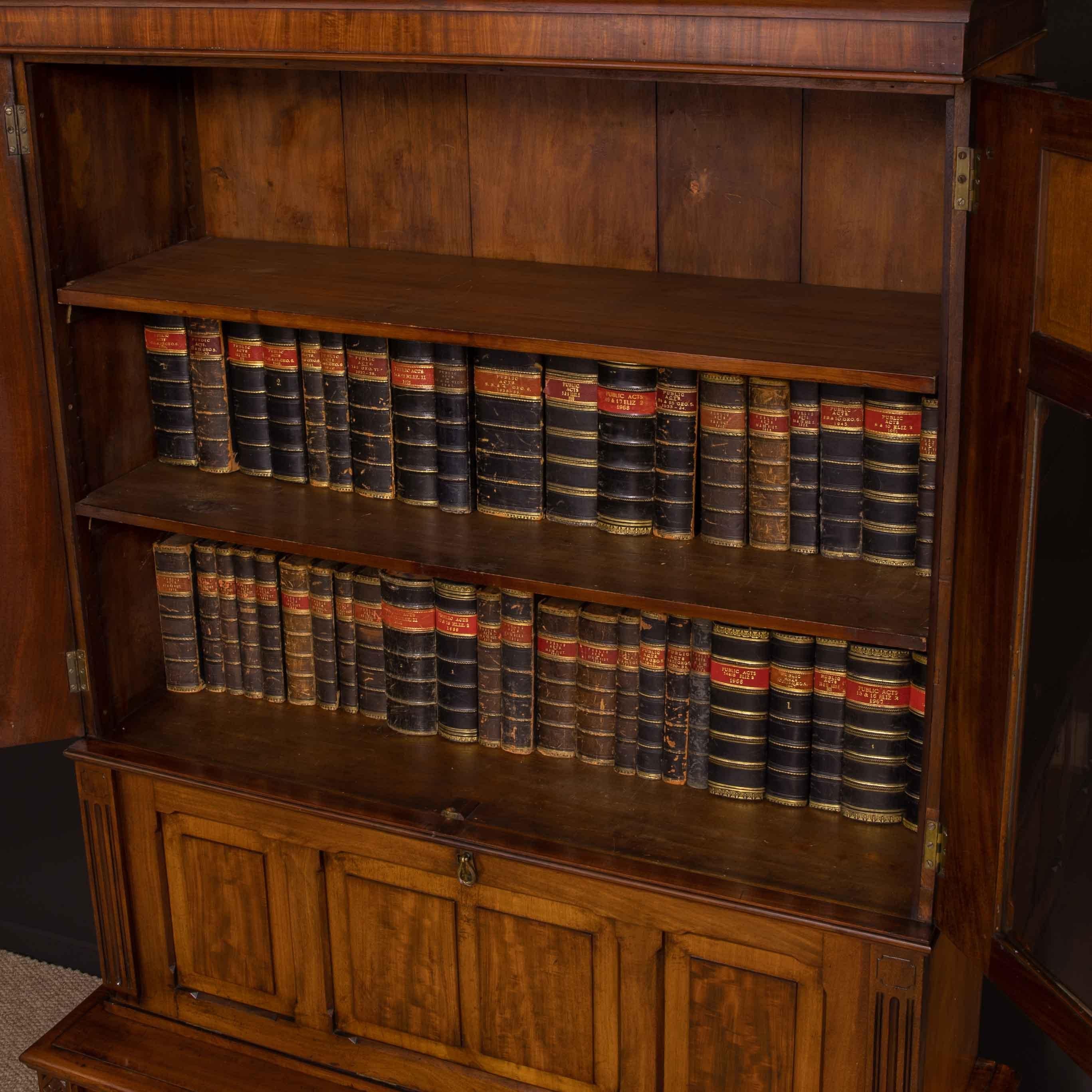 Victorian Mahogany Secretaire Bookcase For Sale 9