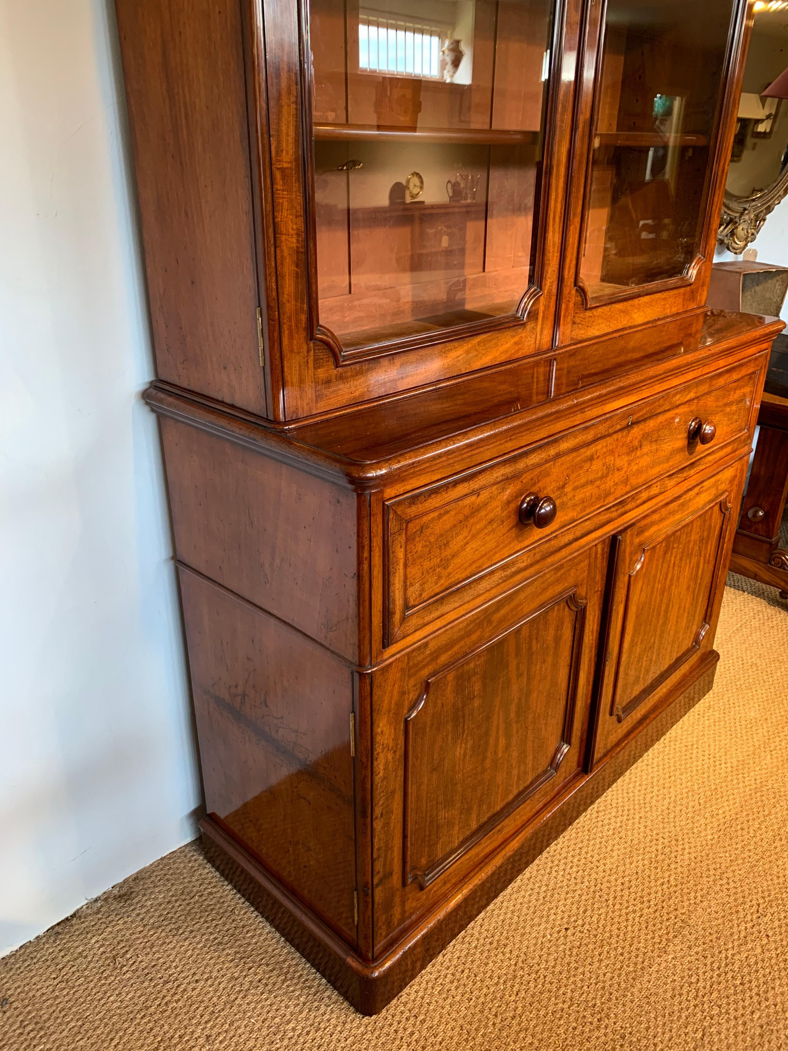Mid-19th Century Victorian Mahogany Secretaire Bookcase