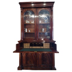 Victorian Mahogany Secretary Bookcase
