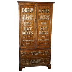 Antique Victorian Mahogany Shelved Press with Hanging Rail