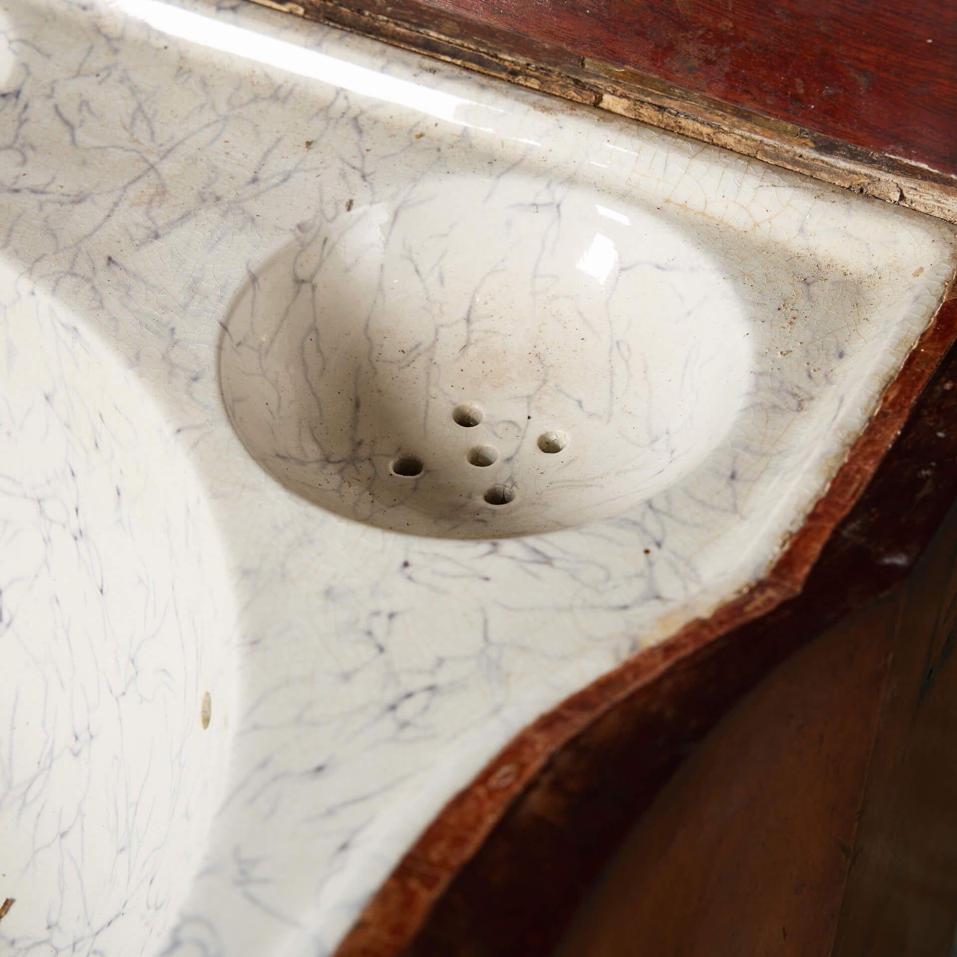Lavabo Victoriano de Caoba para Barcos/Trenes siglo XIX en venta