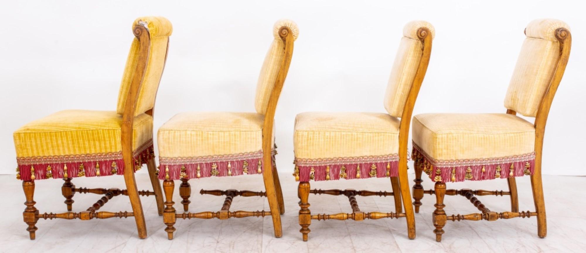 19th Century Victorian Mahogany Side Chairs, 4 For Sale