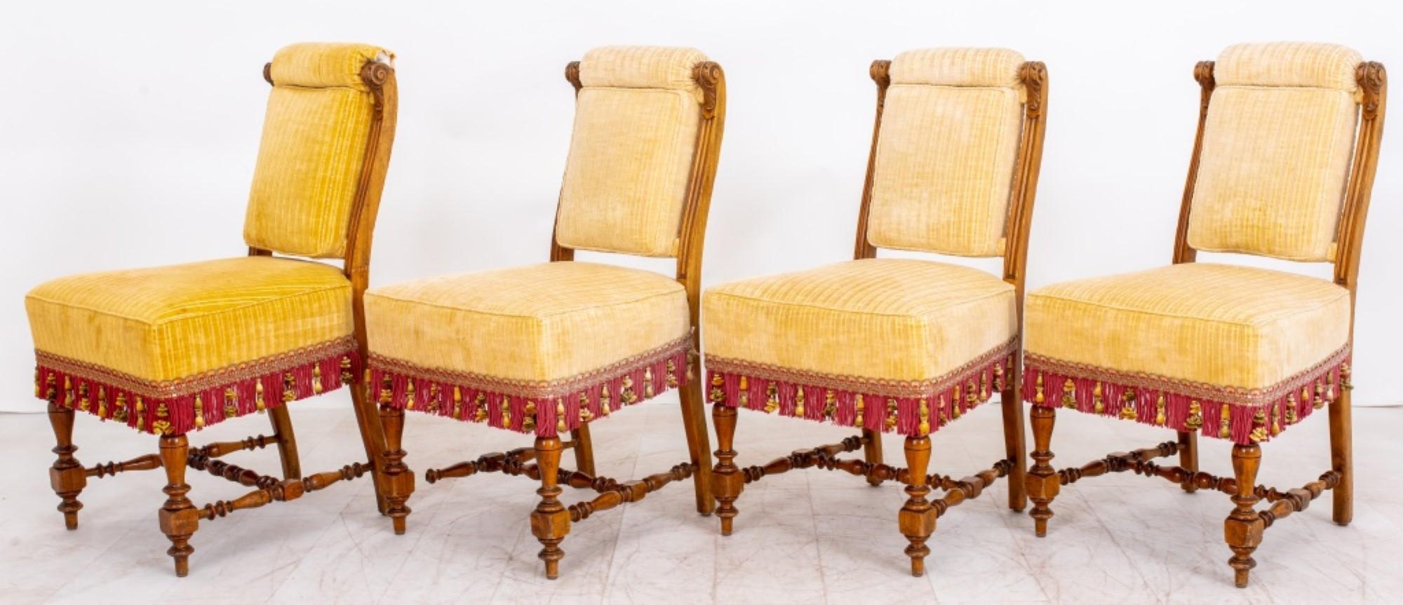 Victorian Mahogany Side Chairs, 4 For Sale 3