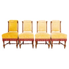 Viktorianische Mahagoni-Beistellstühle, 4 Stühle